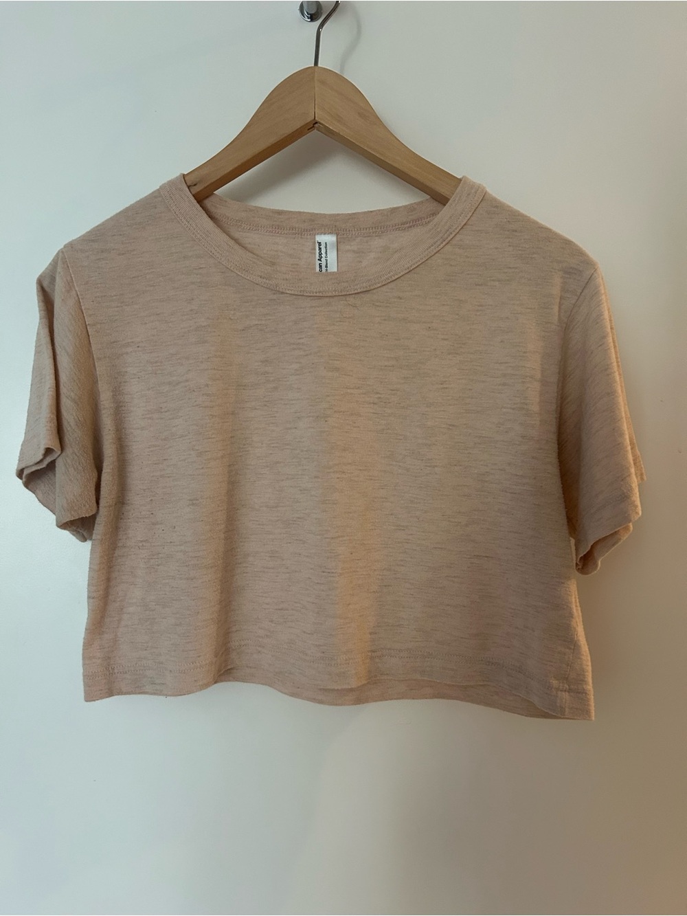 Pink heather Cropped Short Sleeve Tee